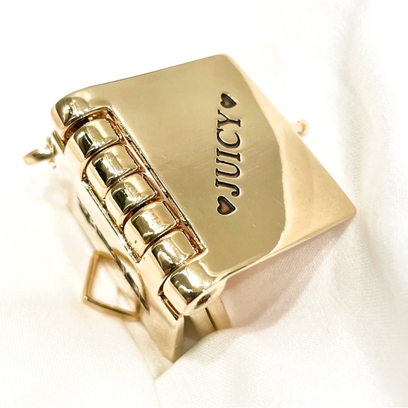 Juicy Couture Jewelry - NWT Vintage Juicy Gold Spiral Flip Look Book Magazine Charm 2006 Y2K Collectible